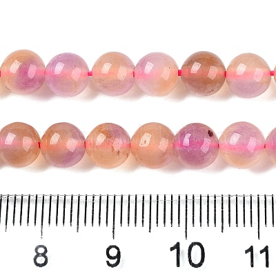 Окрашенные природные белый нефрит бисер пряди G-T138-6mm-210-14-1