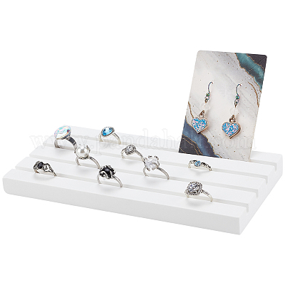 Подносы для демонстрации колец с 4 слотом&nbsp;RDIS-WH0018-07-1