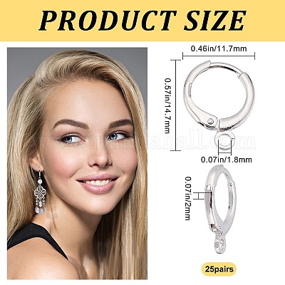 25 пара латунных сережек-колец Huggie Hoop KK-CN0001-84-1