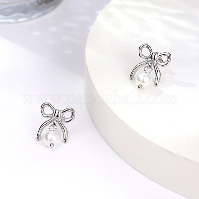 Элегантные серьги-гвоздики из нержавеющей стали 304 в форме банта для женщин WV7087-2-1