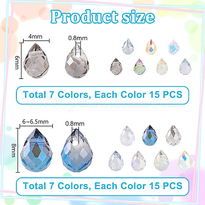 210шт 14 цвета гальванические прозрачные стеклянные бусины EGLA-PH0001-50-1