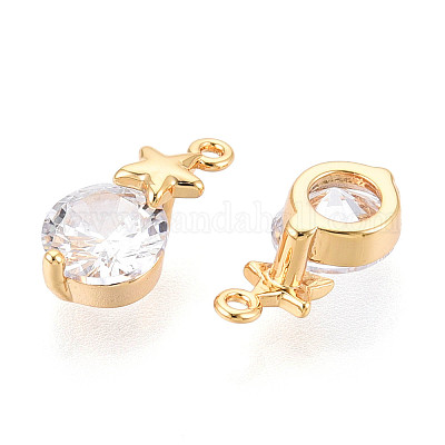 Латунные микро проложить кубического циркония подвески KK-N263-73B-G-1