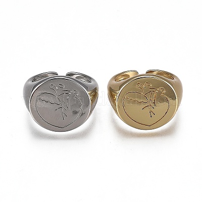 Латунь манжеты кольца RJEW-H538-16-1