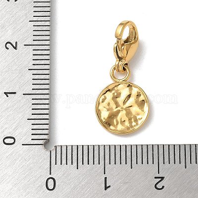 Плоские круглые подвесные украшения из нержавеющей стали 304 STAS-G352-09G-1