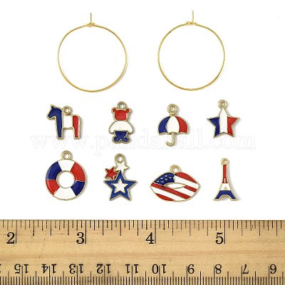 День независимости DIY наборы для изготовления подвесок на бокалы для вина DIY-FS0009-55-1