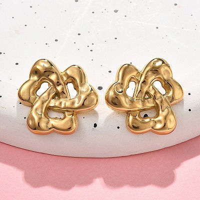 Серьги-гвоздики из нержавеющей стали 304 EJEW-V016-02G-02-1