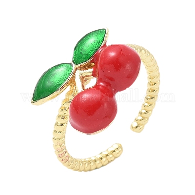 Латунные эмалевые регулируемые манжеты для женщин RJEW-G350-01C-G-1