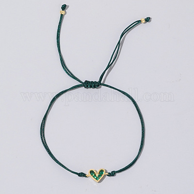 Латунные браслеты с сердечками из кубического циркония TM7606-3-1