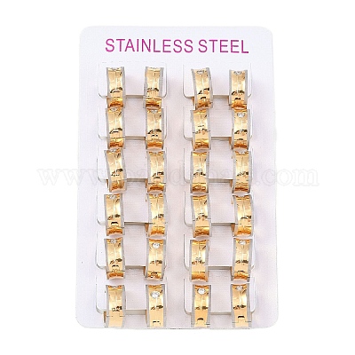 Ионное покрытие (ip) круглые серьги-кольца из нержавеющей стали 304 EJEW-M001-04G-1