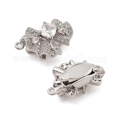 Латунные застежки из прозрачного кубического циркония с микропаве KK-C075-17P-1