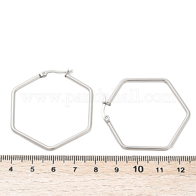 Серьги-кольца из нержавеющей стали 201 X-EJEW-A052-25A-1