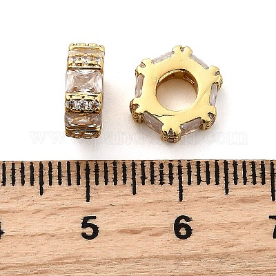 Латунные микро проложить Цирконий Европейский бисером KK-C134-31G-1