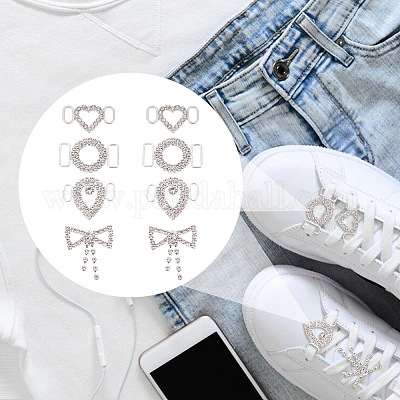 8 шт. 4-х стильные застежки-пряжки из сплава со стразами FIND-GO0001-47-1