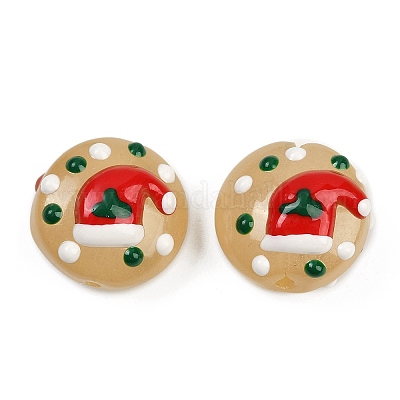 Рождественские эмалевые бусины ручной работы в технике лэмпворк LAMP-C020-03-1