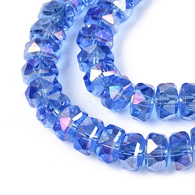 Стеклянные бусины с гальваническим покрытием  EGLA-T021-20F-1