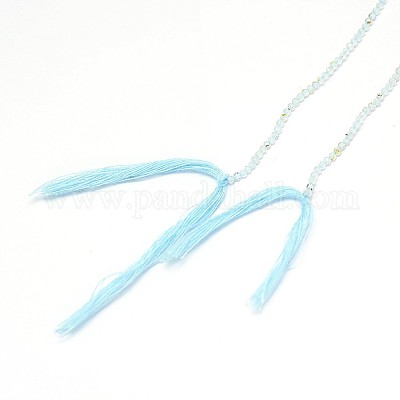 Натуральные бусы из голубого топаза нити X-G-G914-2mm-12-1