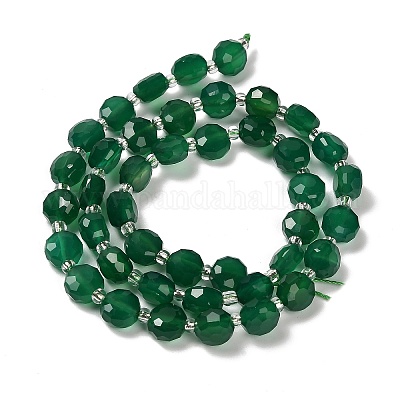 Натуральные бусины из зеленого оникса и агата (окрашенные и нагретые) G-B153-A04-1