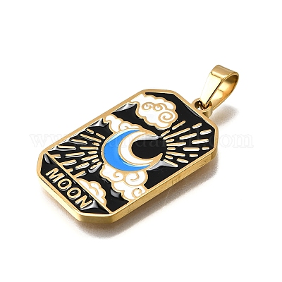 Эмалевые подвески из нержавеющей стали 304 таро STAS-M119-09O-G-1