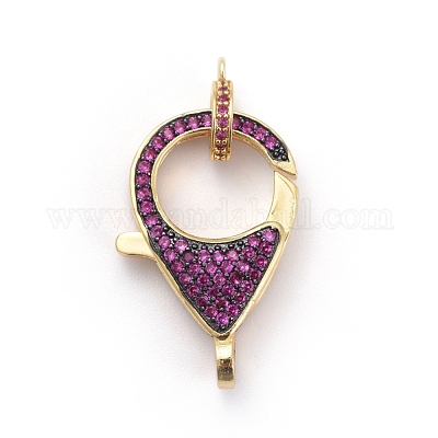 Латунные микро проложить кубического циркония когтя омара застежками ZIRC-K081-95G-03-1