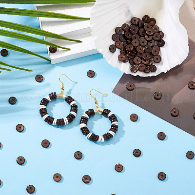 100 шт. натуральные кокосовые бусины COCO-TA0001-01B-1