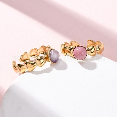 Регулируемые открытые манжетные кольца из нержавеющей стали 304 RJEW-A071-11G-1