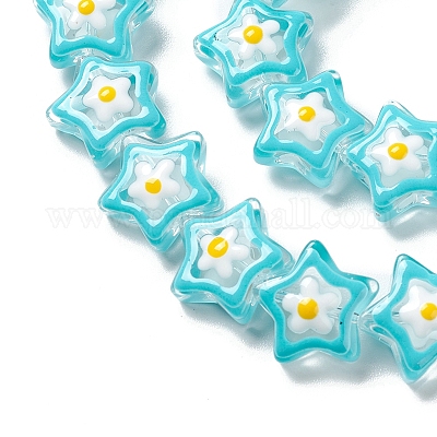 Прозрачные стеклянные бусины LAMP-K037-07B-1