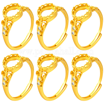 6шт регулируемые латунные кольца для пальцев компоненты KK-BBC0021-27-1