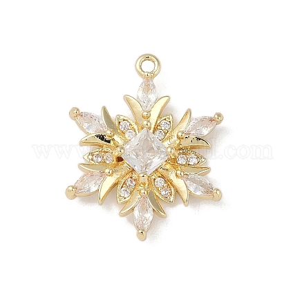 Рождественские тематические латунные подвески с микропаве и кубическим цирконием KK-Z065-01-02G-1