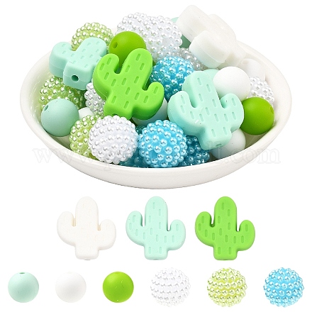 36шт 6 стиля силиконовые бусины&nbsp;FIND-YW0011-85-1