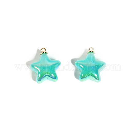 10 шт. подвески из непрозрачной переливающейся смолы с УФ-покрытием PW-WG9DE9F-06-1