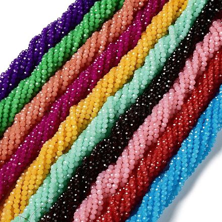 Запекание расписных стеклянных бусин с имитацией нефрита DGLA-A034-J6MM-A-1