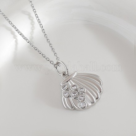 Ожерелья с подвесками Ocean Summer из латуни с прозрачными кубическими цирконами и паве FS-WG82AA1-01-1