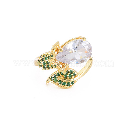 Открытое кольцо-кафф с кристаллами и стразами цветок жизни с кубическим цирконием RJEW-S049-019G-1