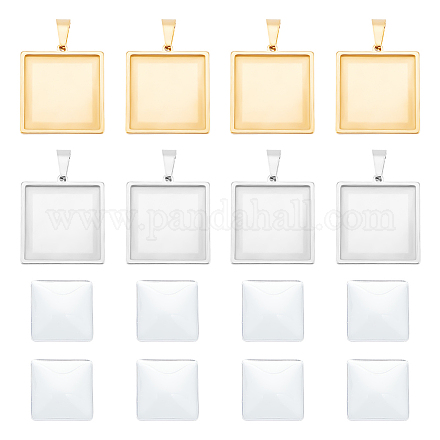 Набор для изготовления пустого квадратного кулона своими руками DIY-UN0005-45-1