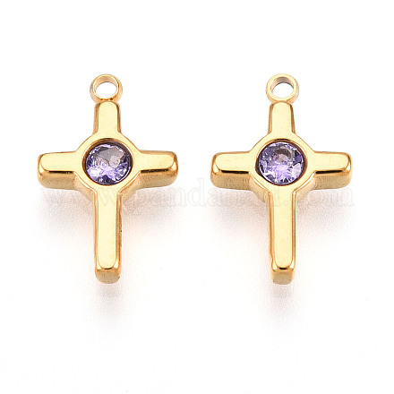 Ионное покрытие (ip) 304 нержавеющая сталь микропаве кубический цирконий подвески STAS-N110-01E-G-1