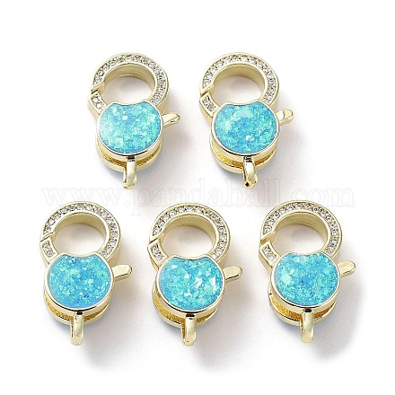 Стойки обшивки латунные микро проложить кубического циркония омара коготь застежками KK-C041-03B-G-1