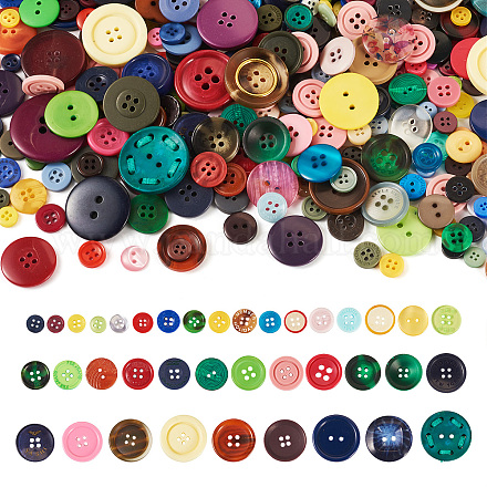 Плоские круглые пуговицы из смолы BUTT-TAC0017-01A-1