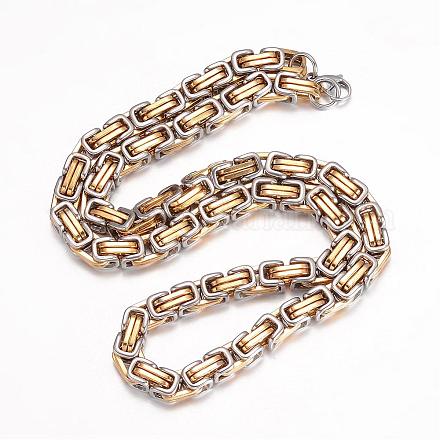 201 византийское ожерелье из нержавеющей стали NJEW-K062-01C2-8mm-1