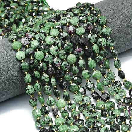 Натуральный рубин в цоизита бусин пряди G-C116-A68-02-1