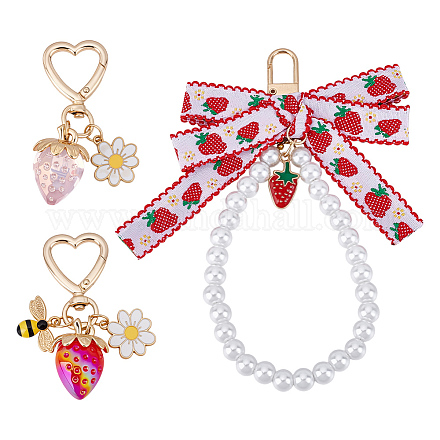 3 шт. подвеска из клубники HJEW-HY00122-1