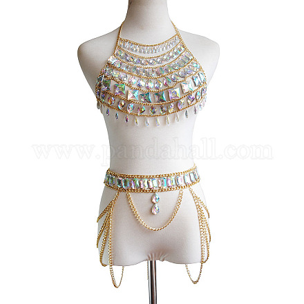 Прозрачный ab акриловый сплав кисточка цепь сексуальный костюм цепи для тела для пляжной вечеринки&nbsp;FS-WGA6328-01-1