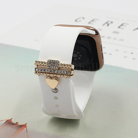 Прямоугольный сплав со стразами ремешок для часов набор подвесок MOBA-PW0001-59D-1