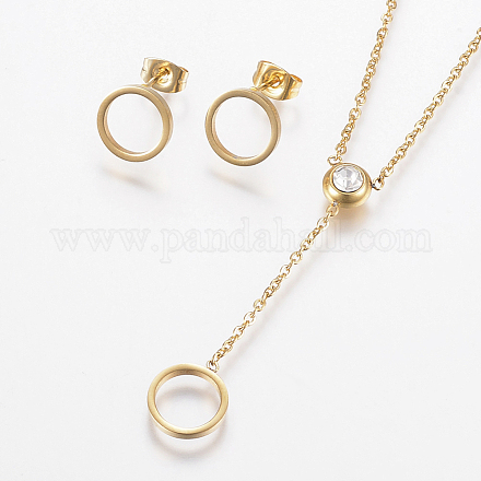 Комплекты украшений из нержавеющей стали 304 SJEW-H122-61G-1