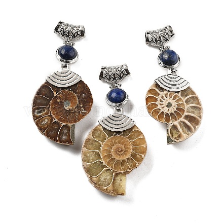 Подвески из натурального лазурита в виде окаменелой улитки G-F062-12-1