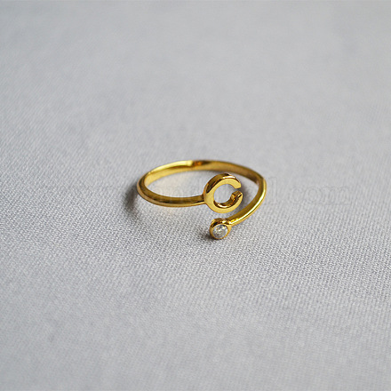 Латунные кольца-манжеты с микропаве и прозрачным цирконием для женщин WG54647-03-1