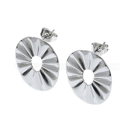 Серьги-гвоздики из нержавеющей стали 201 EJEW-K270-18P-1