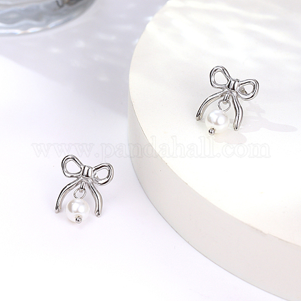 Элегантные серьги-гвоздики из нержавеющей стали 304 в форме банта для женщин WV7087-2-1