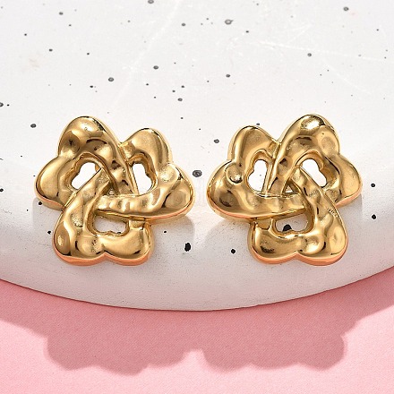 Серьги-гвоздики из нержавеющей стали 304 EJEW-V016-02G-02-1