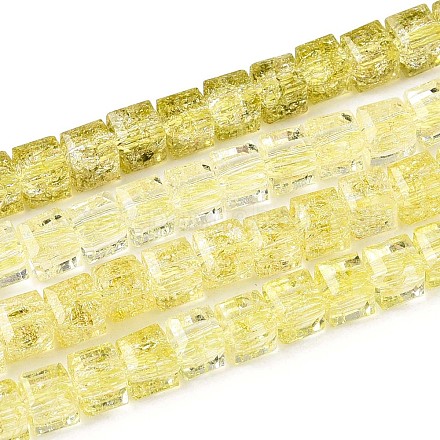 Хрустящие прозрачные стеклянные бусины нити GLAA-N062-6mm-05-1