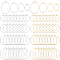 160Pcs 8 Style Brass Wine Glass Charm Rings, Hoop Earrings Findings, Platinum & Golden, 20~35x0.8mm(20 Gauge), 20pcs/style